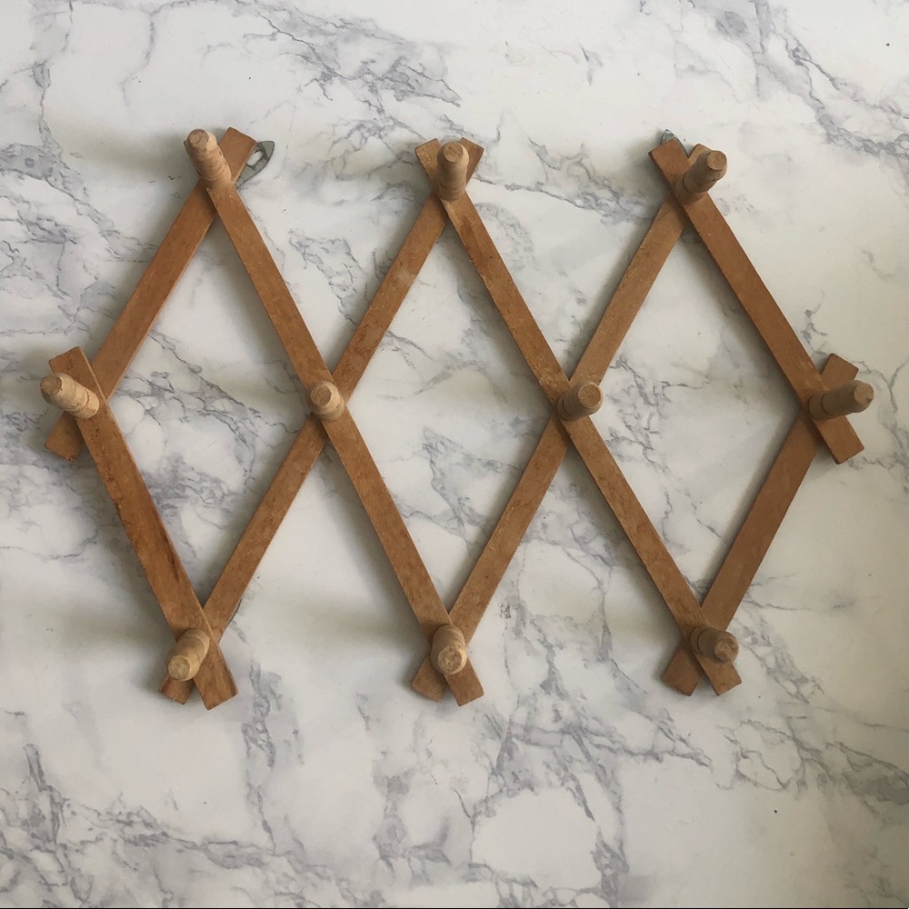 Vintage wooden accordion wall hanging